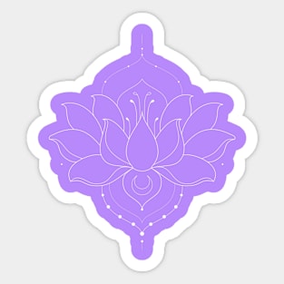 Blooming Lotus Flower / Simple Version / White Sticker